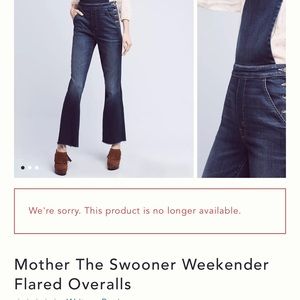 NWOT!  Mother The Swooner SOLD OUT flare overalls.  Size 26